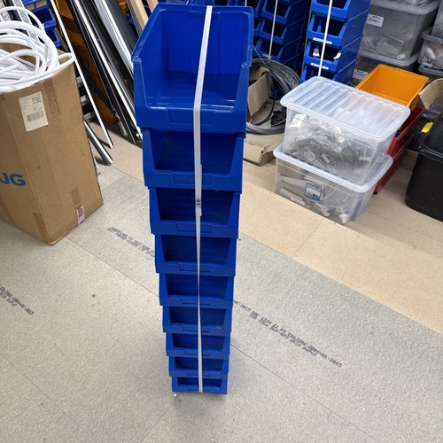 Blue plastic parts - bins,