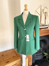 Zara Green Blazer With Pearly