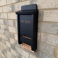 Black wooden bat house box - box, for