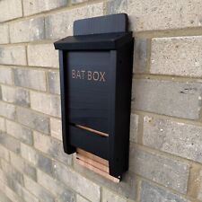 Black Wooden Bat House Box for Roosting Nesting Nest Habitat