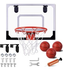 Mini Basketball Hoop Net Indoor Over the Door Backboard With Ball Pump Game Set