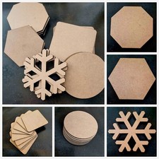 5 or 10 x Wooden MDF Coasters