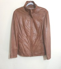 Helium Women's Vintage Brown Soft Leather Jacket Size UK 14