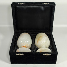 Onyx Marble Goblets in Velvet Covered Case Set of 2 Vintage