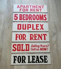 6 genuine vintage American real estate realtor estate agent wooden sign boards