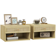 Bedside Table Floating Natural