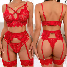 Sexy Lace Lingerie Set 4 Piece