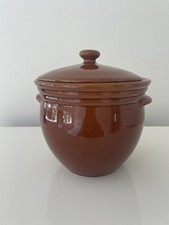 DENMEAD POTTERY ~ Vintage Treacle Glazed  Storage/ Serving Pot W/ Lid~ 1.5 Pint