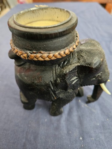 Small wooden elephant candle - small,