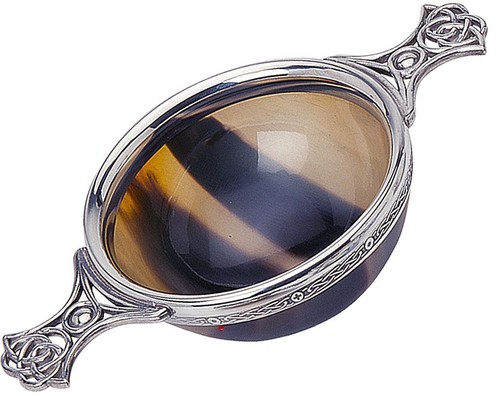 Scottish quaich ornate horn - quaich,