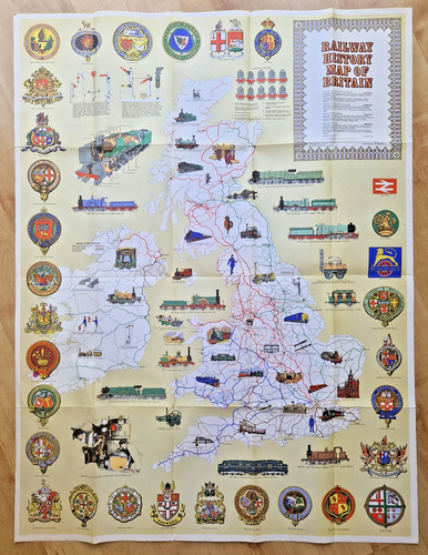 Railway history map poster - uk,