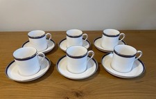 6 x Spode Lausanne Platinum coffee cups and saucers