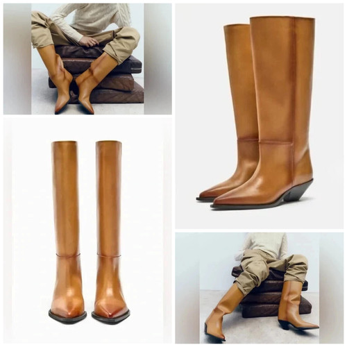 Zara knee high cowboy boots - knee,