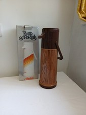 Vintage Aladdin Pump-A-Drink Dispenser 0.96 L Insulated Thermos Wood Design 