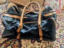 Vintage Black And Brown Nylon Duffle Bag Or Carry On By Elizabeth Arden