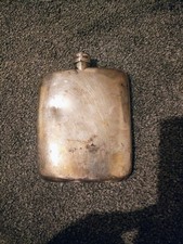Vintage Hallmarked Gentlemans Made In England Silver Hip flask