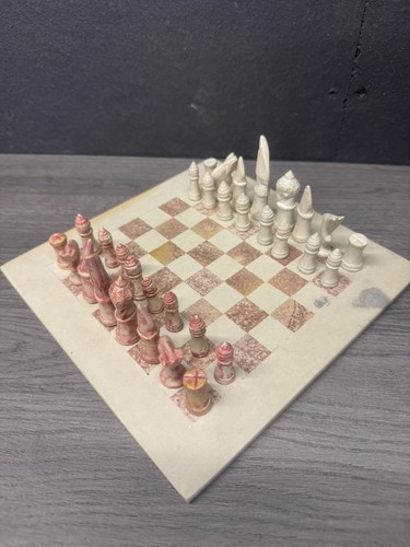 Soapstone tribal chess set - soapstone,