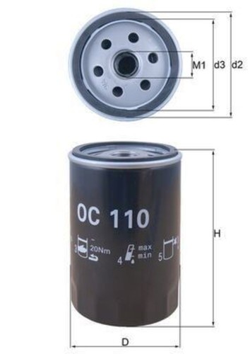 Oil filter mahle fits - oil,