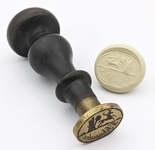 GERMAN ANTIQUE STAG & TREE 'J SCHNEIDER' NAME INTAGLIO SEAL 19TH CENTURY