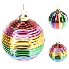 Large rainbow christmas bauble - large,
