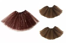 Brown Tutu Skirts Fancy Dress Costume Woman Adult Kids Girl Lady Skirt Hen Party