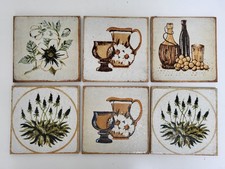 Italian Kitchen Decor Tiles.  Set Of 6.