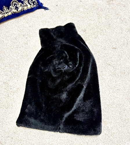 Women black solid faux fur - solid,