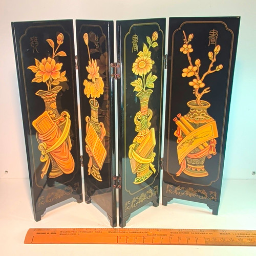 Black gold asian - floral, wooden