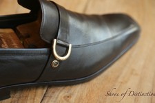 Gucci Brown Leather Silver Bit Loafers Shoes Men's UK 8 E US 9 EU 42