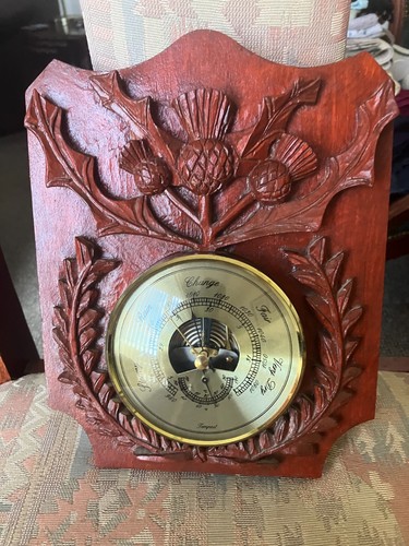 Wooden barometer with hand