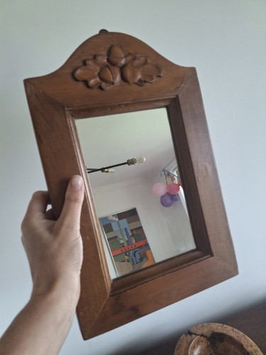 Vintage hand carved oak wall - hand,