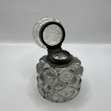 Antique Cut Glass Inkwell w/