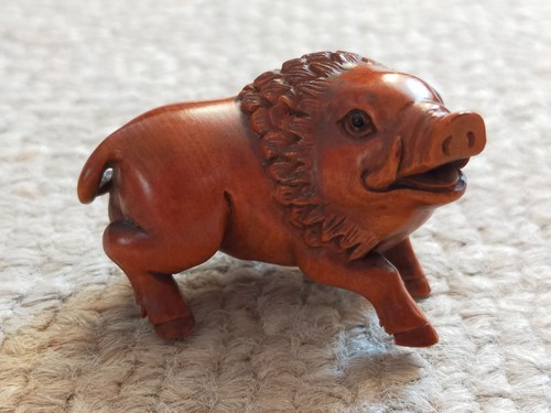 Japanese netsuke wild - boar, /