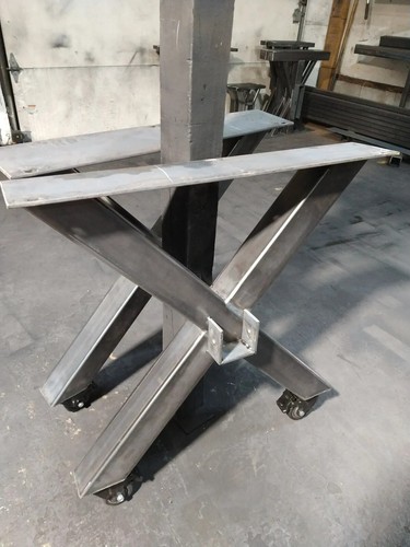 Shaped metal table base - x-shaped,