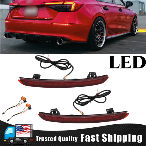 Led red rear bumper reflectors - rear,