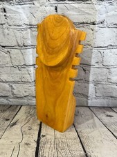 30cm Hand Carved Wooden Necklace On Base Chain Jewellery Display Stand Bust