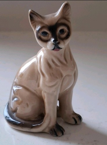 Vintage bone china siamese cat - siamese,