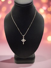 18ct White Gold Diamond Cross