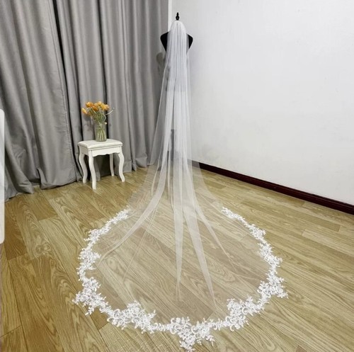Tier chapel length bridal - length,