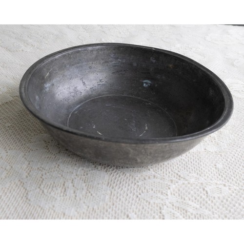 Antique pewter basin bowl - antique,
