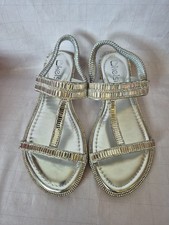Size 5 Diamante Silver Kelsi Sandals Shoes Fancy Occasion Party Wedding NEW