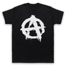 ANARCHY LOGO ANARCHIST PUNK ROCK SYMBOL SLOGAN MUSIC MENS & WOMENS T-SHIRT