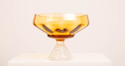 Brown amber bowl - brown,