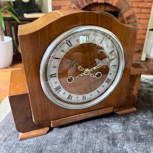 Vintage enfield walnut mantel - enfield,