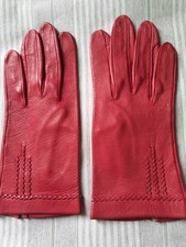 Ladies Red Leather Gloves