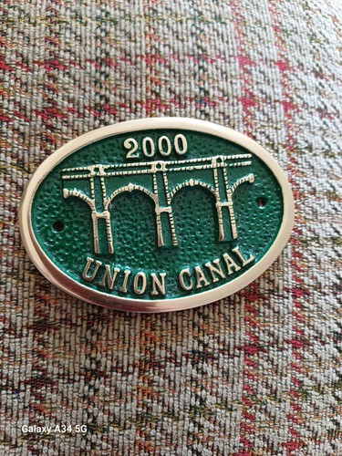 Canal brass plaque 2000 - brass, union