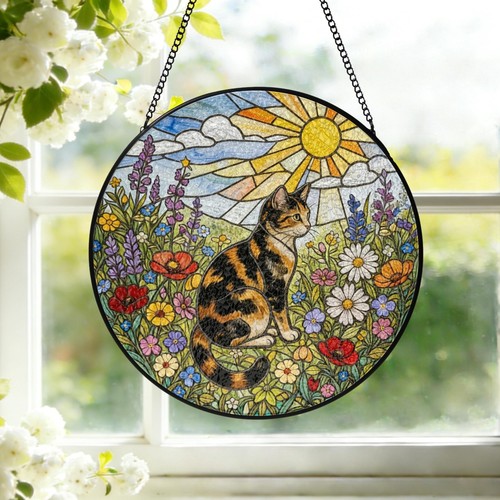 Cat stained glass - cat,