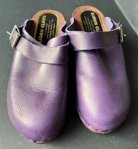 Bjorn purple leather wooden - bjorn,