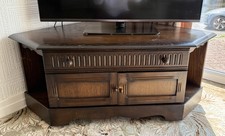 Vintage Antique Dark wood media cabinet unit with doors 123 x 46 x 23