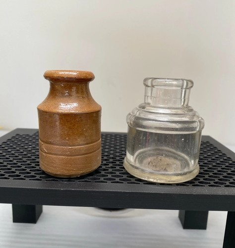 Antique vintage inkwell bottle - antique,